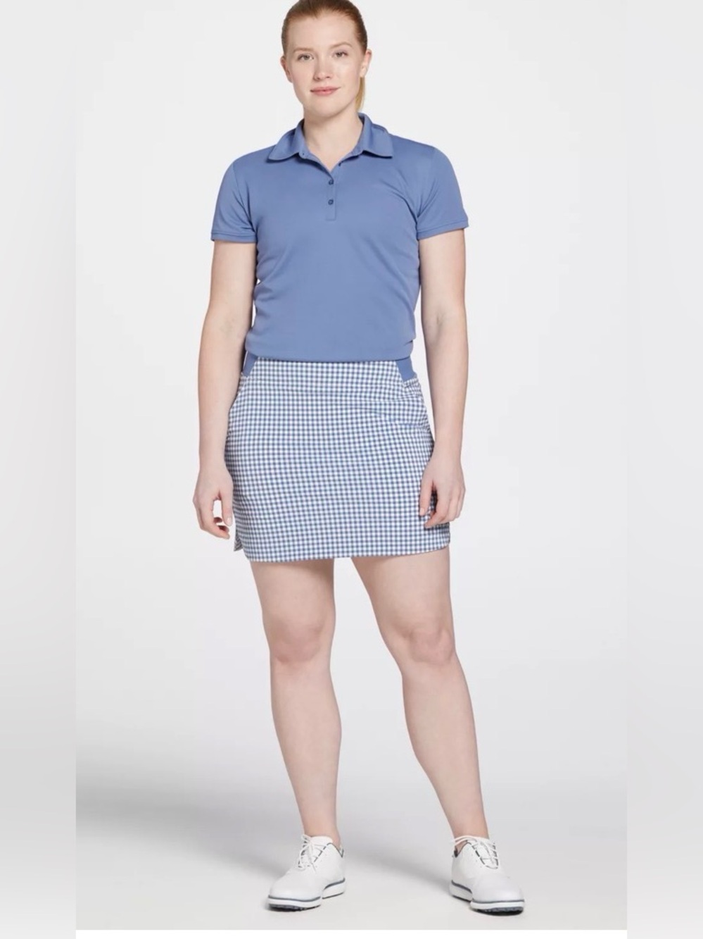 Walter Hagen Women's Performance 11 Lightweight Golf Skort, Size L, Gingham Blue